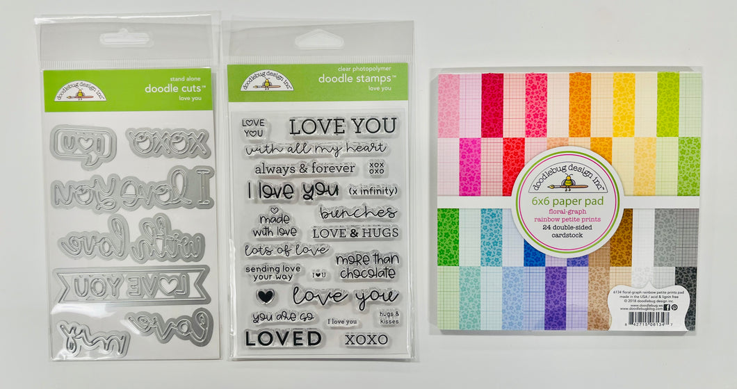 Doodlebug Love You Stamp & Die Bundle