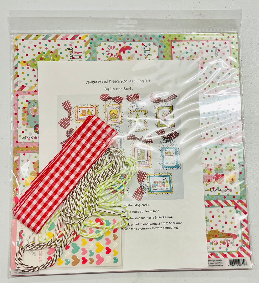 Acetate Tag Card Kit Gingerbread Kisses