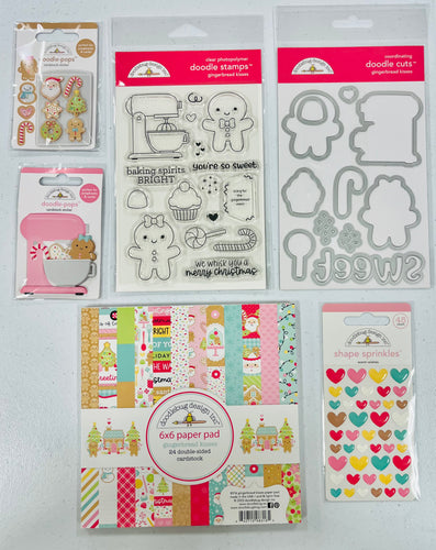 Doodlebug Gingerbread Kisses Stamp & Die Bundle