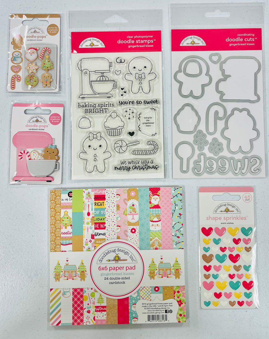 Doodlebug Gingerbread Kisses Stamp & Die Bundle