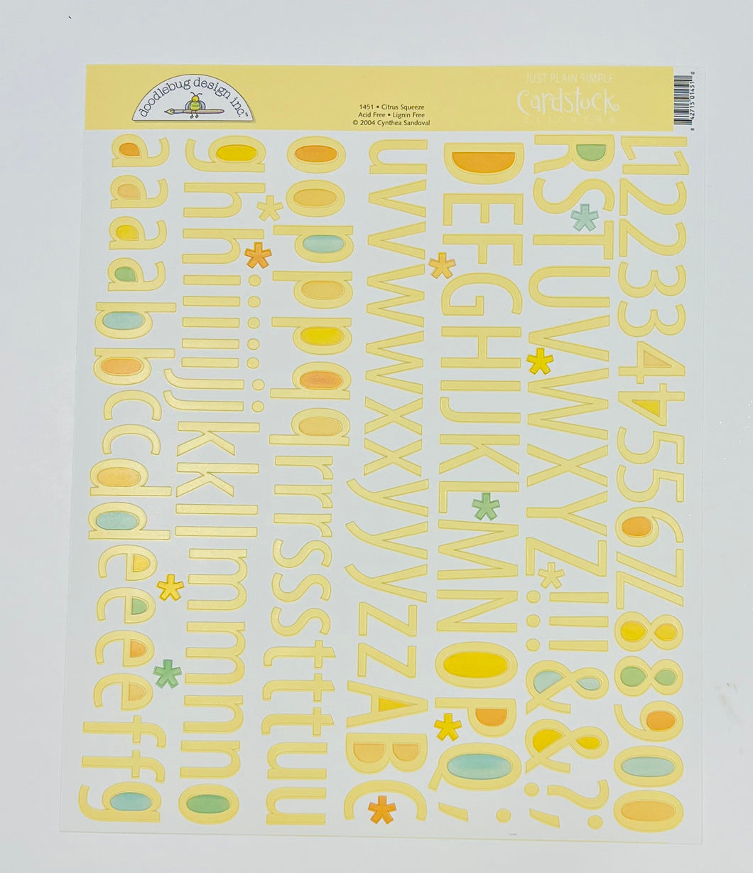 Doodlebug Citrus Squeeze Alphabet