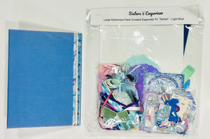 Junk Journal Base Book & Coordinating Ephemera Pack Splash Light Blue