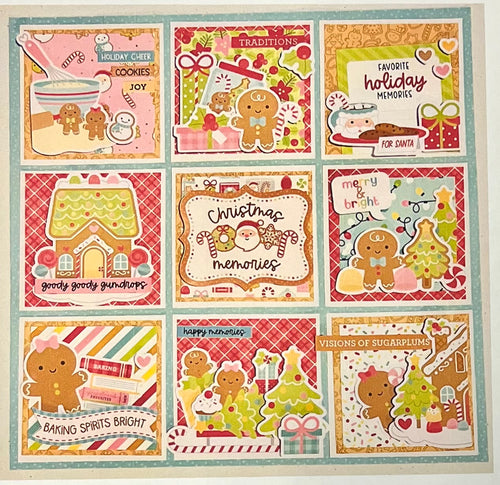 Gingerbread Kisses 12x12 Sampler