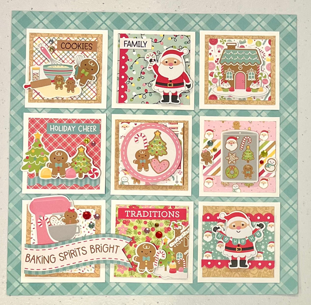 Gingerbread Kisses 8x8 Sampler