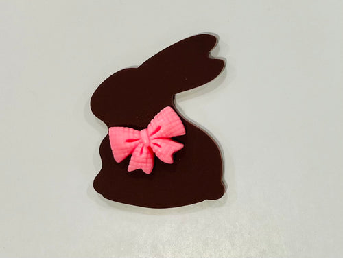 Chocolate Bunny Acrylic with Pink Bow