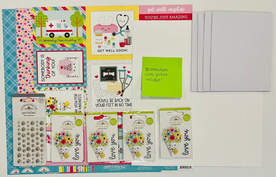 Gift Card ‘On The Go’ Bundle Happy Healing Floral Doodle-Pop