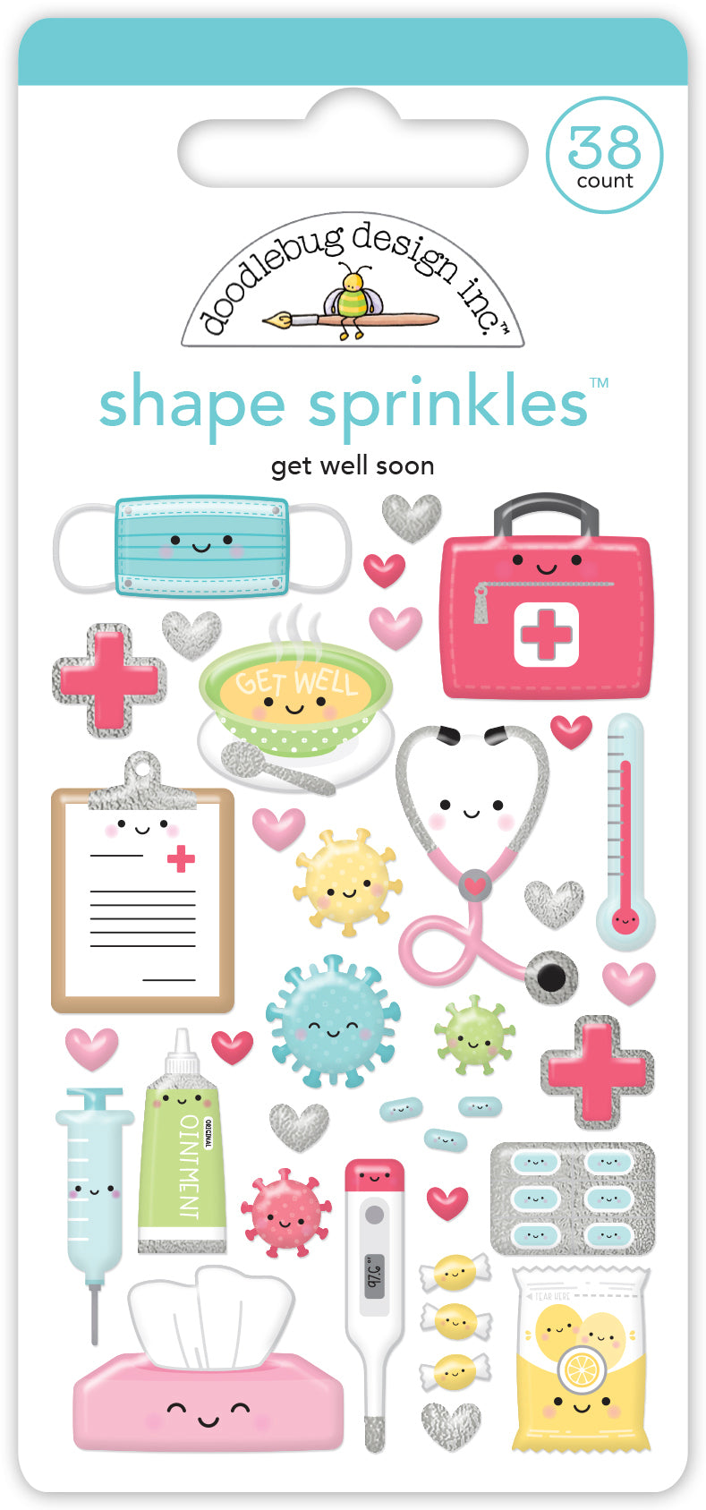 Pre-Order NEW Doodlebug Happy Healing Get Well Soon Shape Sprinkles