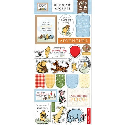 New Echo Park Winnie the Pooh Chipboard Accents
