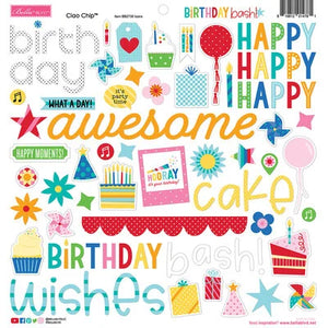 Bella Blvd Birthday Bash 12x12 Chipboard Stickers