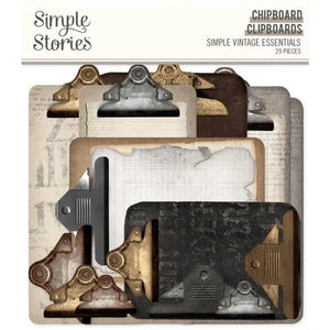 Simple Stories Vintage Essentials Chipboard Clipboards