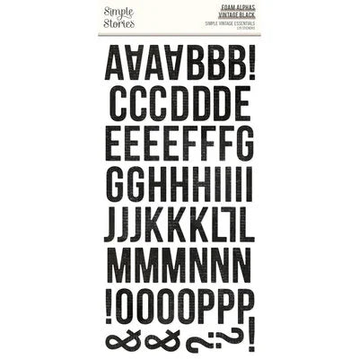 Simple Stories Vintage Essentials Foam Stickers Black Alpha
