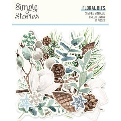 Simple Stories Vintage Fresh Snow Floral Bits