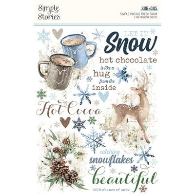 Simple Stories Vintage Fresh Snow Rub-Ons