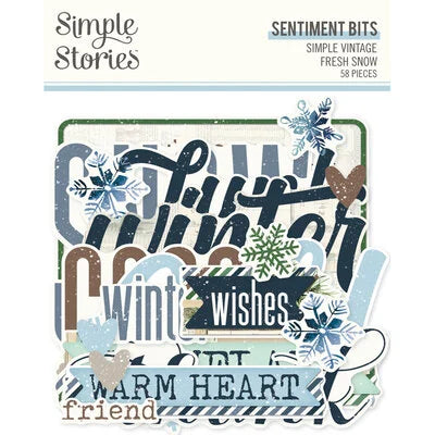 Simple Stories Vintage Fresh Snow Sentiment Bits