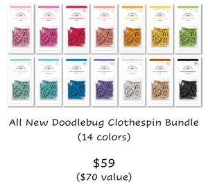 PRE-Order Doodlebug NEW MINI  Clothespin Bundle