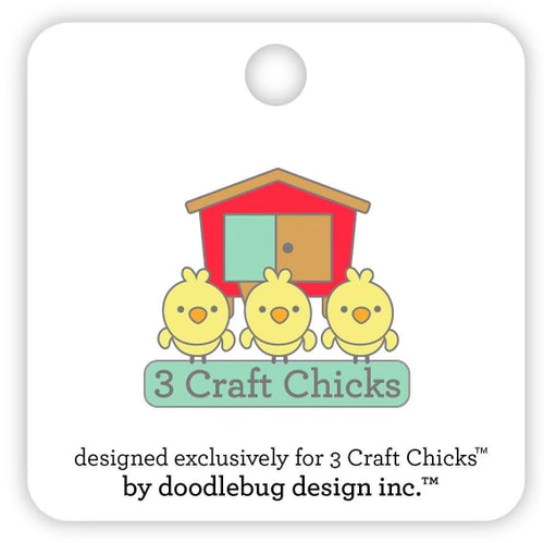 3 Craft Chicks LOGO Exclusive Doodlebug Pin