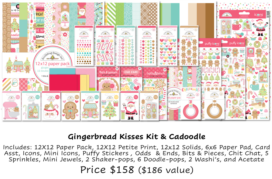 PRE-Order Doodlebug Gingerbread Kisses Kit & CaDoodle