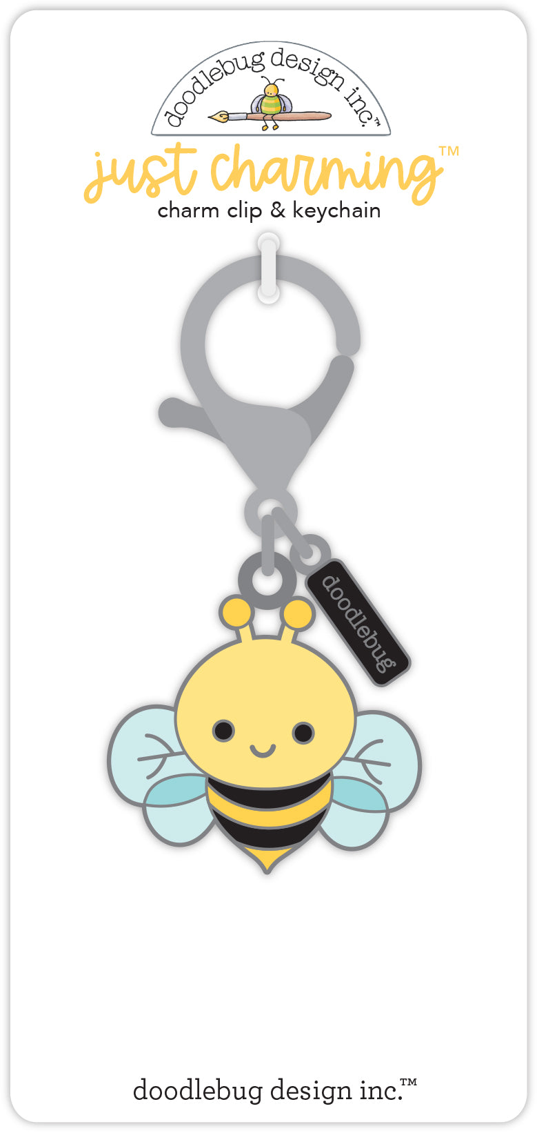 Doodlebug Pre-Order Farmers Market Bee Just Charming Clip & Key Chain