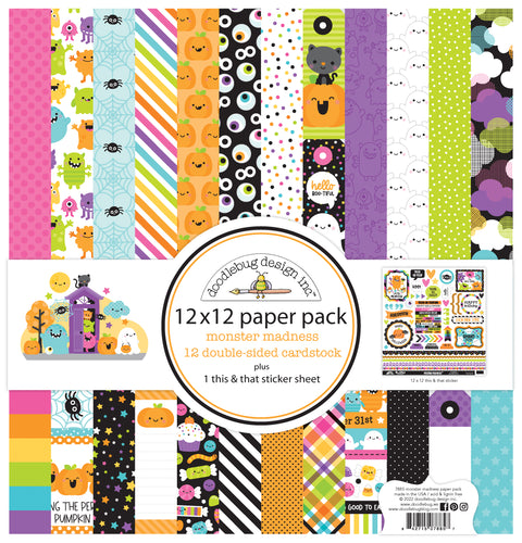 Doodlebug Pre-Order Monster Madness Paper Pack