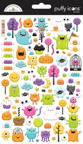 Doodlebug Pre-Order Monster Madness Puffy Icon Stickers