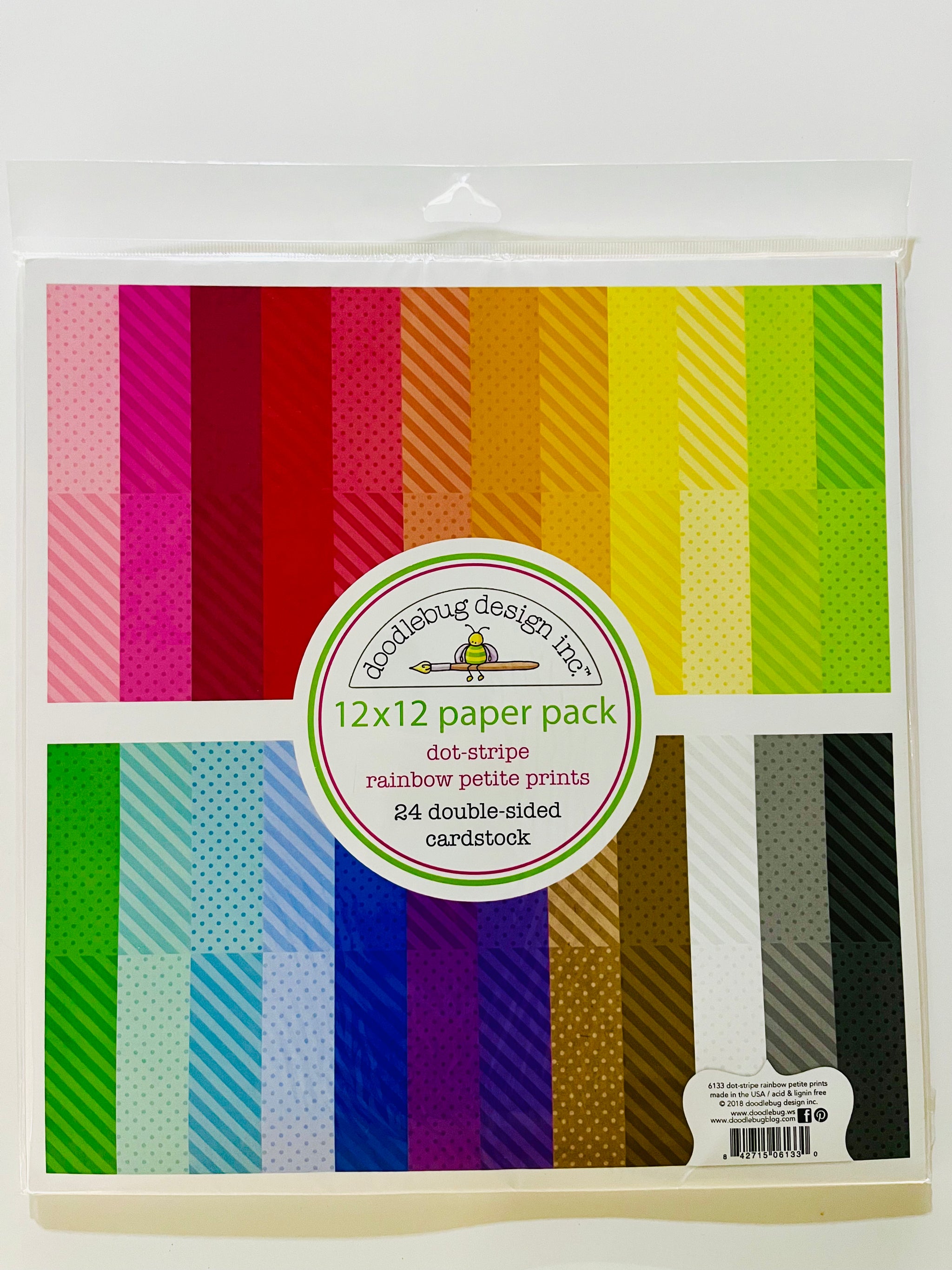 Doodlebug Petite Prints Gingham & Linen - Bloc De 24 Feuilles Recto-Verso 6x6" Multicolore Pour Scrapbooking Et Cartes Créatives