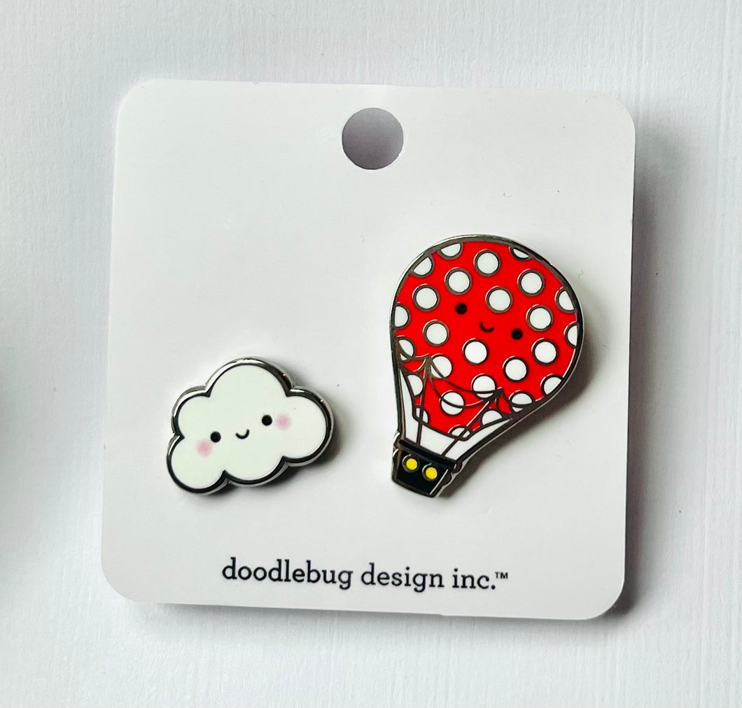 Doodlebug EXCLUSIVE 3 Craft Chicks Collectible Pin Happy Skies