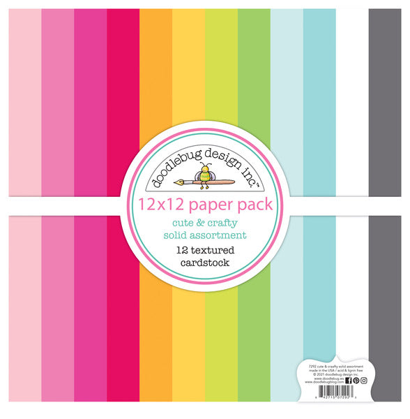 Doodlebug Cute & Crafty  Solid Paper Pack