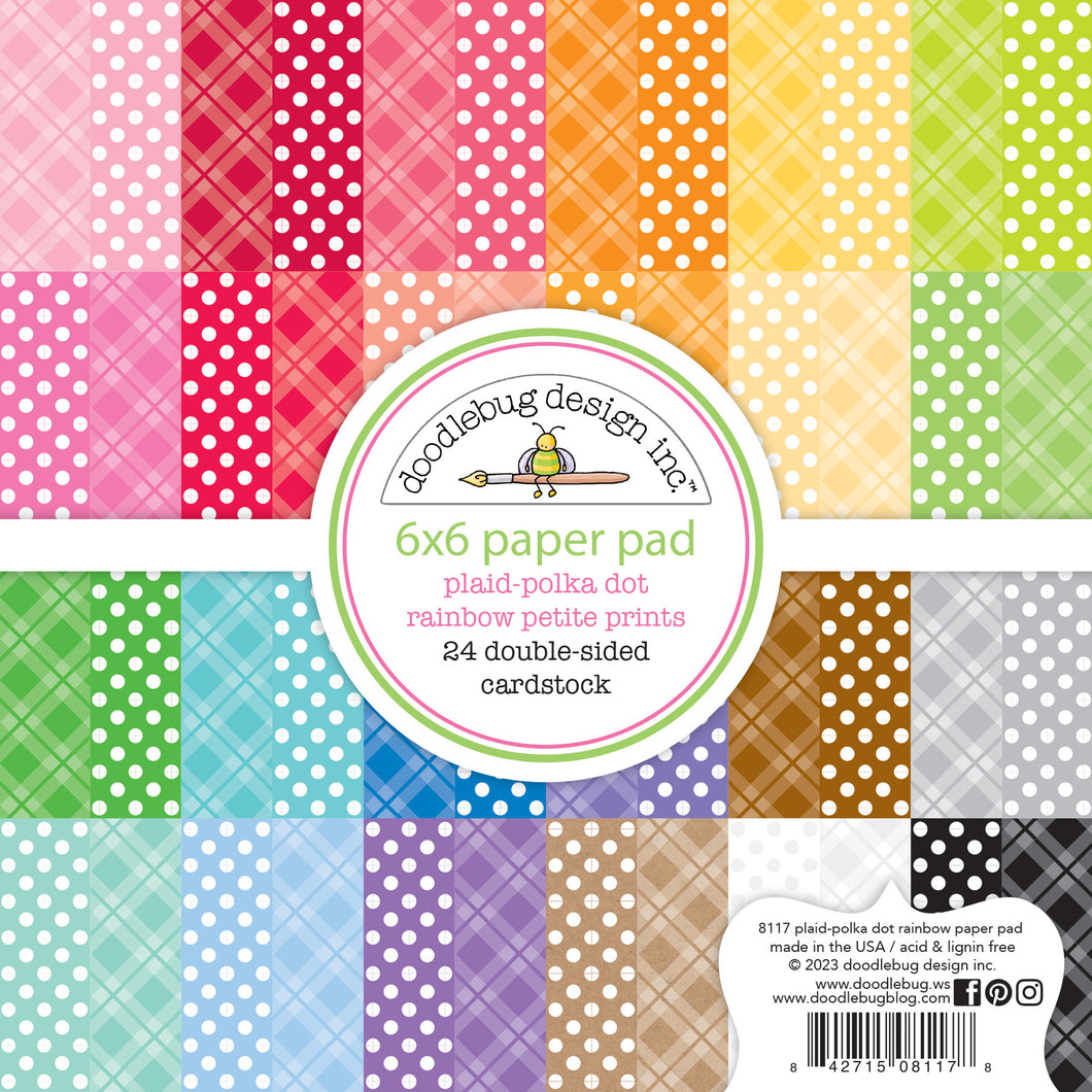 Pre-Order Doodlebug Candy Polka Dot-Plaid 6x6 Petite Print Pad