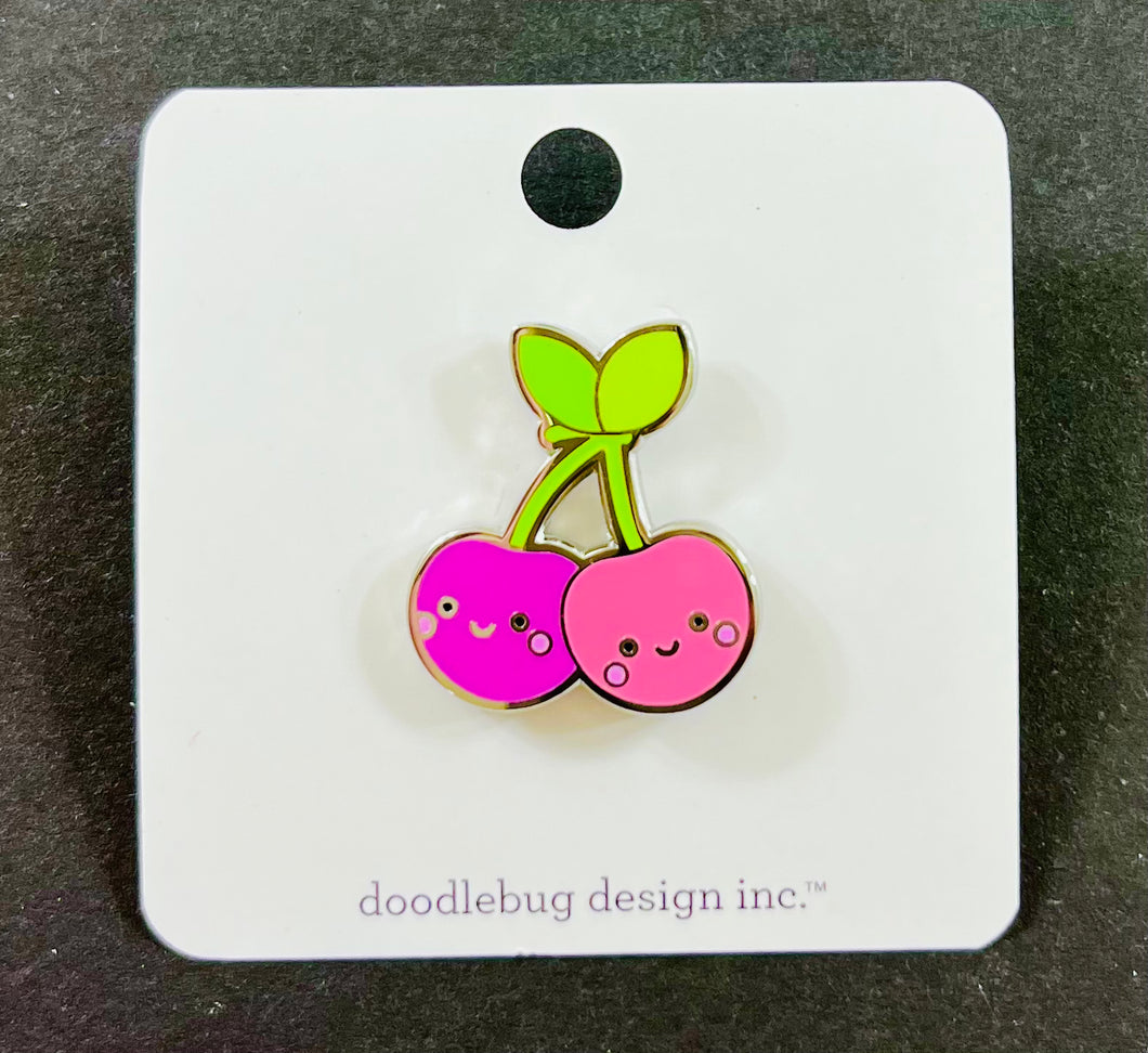 Doodlebug Collectible Pin- Cherry Cherries