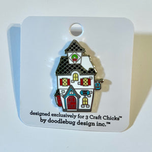 Doodlebug Exclusive 3 Craft Chicks Collectible Pin- Chalet