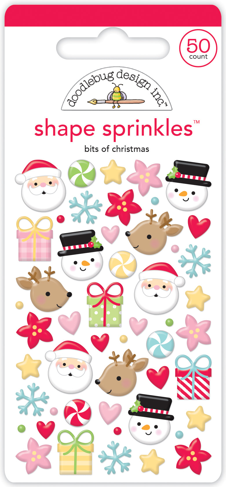 Candy Cane Lane Bits of Christmas Shape Sprinkles