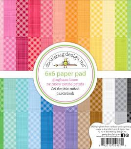 Doodlebug Gingham-linen 12x12 Petite Print Paper Pack