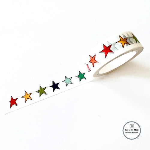 Layle By Mail Rainbow Outlined Stars Washi
