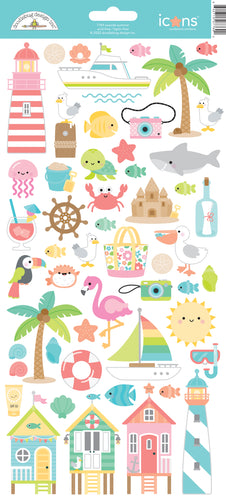 Doodlebug Seaside Summer Icon Stickers