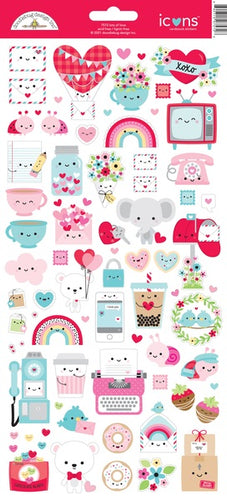 Doodlebug Lots of Love Icon Stickers