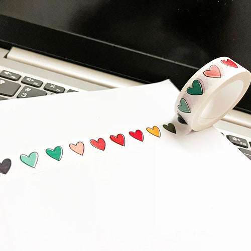 Layle By Mail Scatter Rainbow Outlined Hearts Washi
