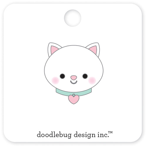 Doodlebug Pretty Kitty Collectible Pin Snowball