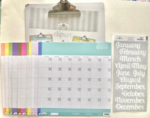 Doodlebug Calendar Page Kit Bundle-includes clipboard