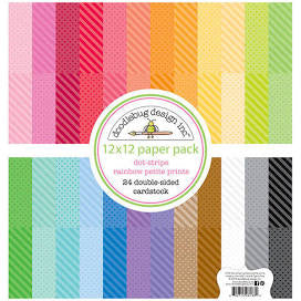 Doodlebug Dot-Stripe 12x12 Petite Print Paper Pack