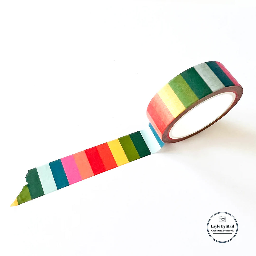 Layle By Mail Rainbow Chunky Stripe Washi