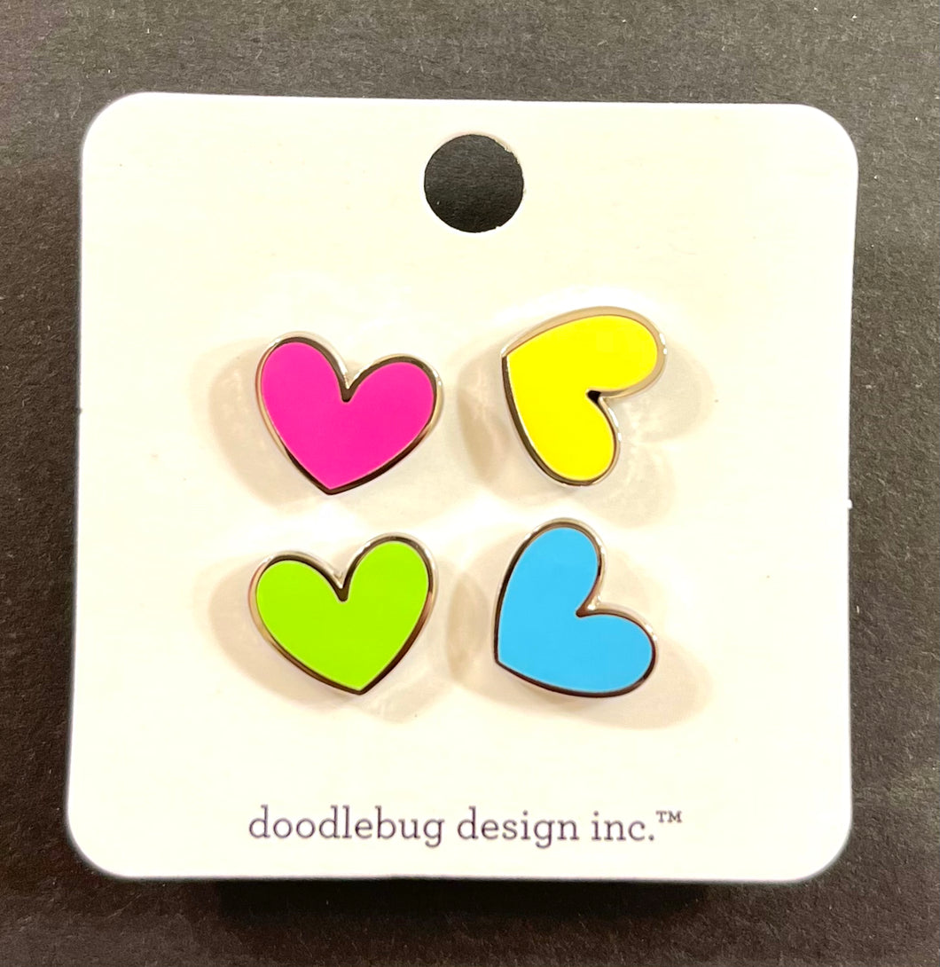 Doodlebug Collectible Pin- Mini Hearts
