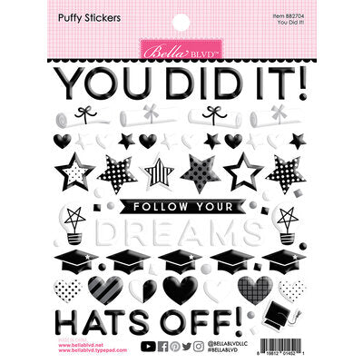 Bella Blvd Cap & Gown Puffy Stickers