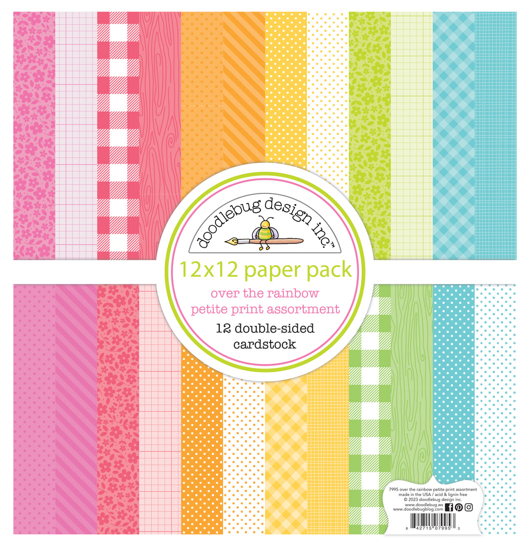 Doodlebug Over the Rainbow 12x12 Petite Print Paper Pack