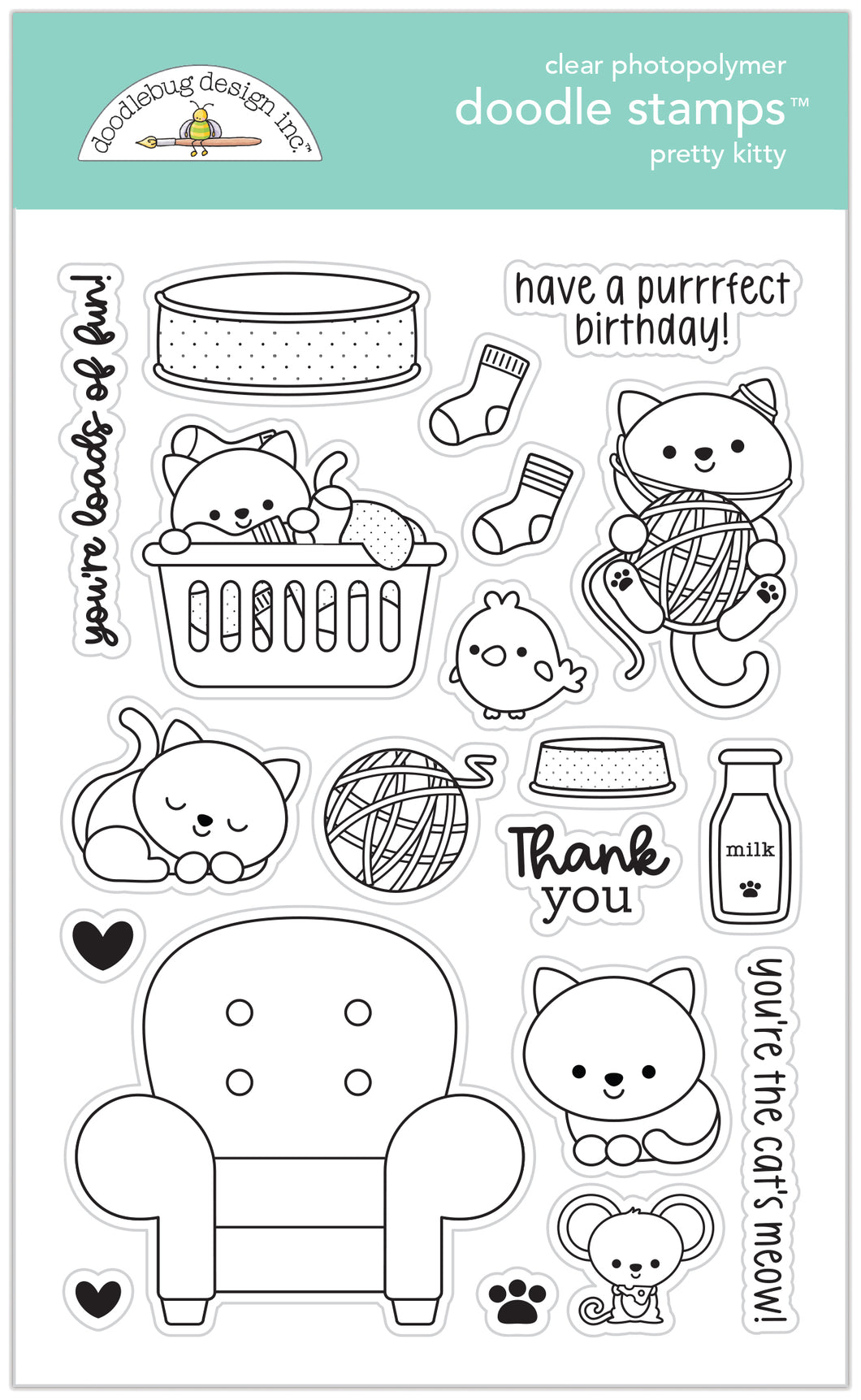 Doodlebug Pretty Kitty Stamps